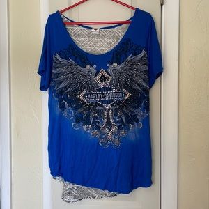 Women’s bedazzled Harley Davidson tee